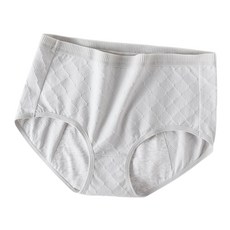 高腰菱格紋純棉女士內褲 透氣舒適 高包覆性 簡約百搭, N3-507淺灰