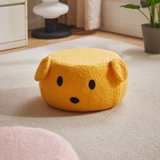 에코소라노 스툴 화장대 의자 양털 보조 사이드 둥물 스툴, 옐로우