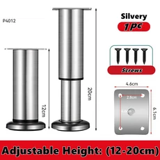 8-110cm 높이 조절 가능한 가구 지지대 침대 프레임 금속 다리 침대/소파/캐비닛/소파/테이블, 01 China Mainland, 28 silvery 12-20cm