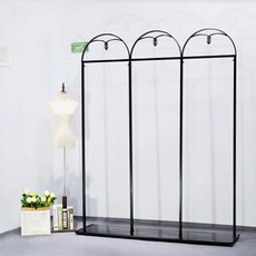 웨딩드레스 진열대 스탠드 랙 드레스샵 선반 행거, (블랙) 길이200x높이225cm