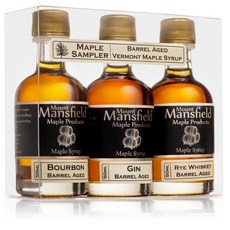 맨스필드 메이플 3개 팩 인증 유기농 배럴 숙성 50ml 샘플러 세트 Mansfield Maple 3-Pack 50ml Barrel Aged Sampler Set, N/A, 5.07 Fl Oz (1팩), 1개