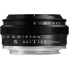 TTArtisan 25mm F2 마이크로 포서드 MF 프라임 렌즈 국내 정품 제조사 2년 보증 MFT M43 미러리스용 수동 초점 광각 컴팩트 금속 경량 밝은, キヤノンRFマウント, Black