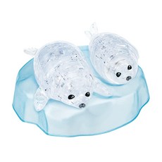 (PS) 3D 입체 크리스탈 퍼즐, 1개, 물개가족, 42조각