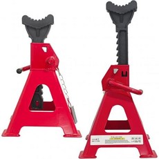 헨보우 잭 스탠드 3톤6600파운드 용량 차량 잠금핀 포함 11.02인치16.14인치 조절 가능 높이 차량용 트럭용 차고용 SUV용 UTVATV용 1쌍 빨강, Red, 3T