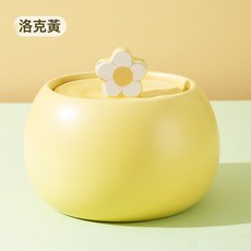 新款小花陶瓷飲水器大容量狗狗電動循環活水飲水機貓碗寵物貓用品, 1個, 洛克黃1L