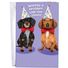 Chuck's Card-O-Rama 브라더를 위한 생일 카드 - 미국에서 제작 - 봉투 포함 - 12.7 x 19.7cm(5 x 7.75x2.54cm) - 매우 튼튼한 우편물에