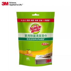 3M 百利 Scotch-Brite 家用清潔濕巾 85片 4效合一 清潔除臭去油 清新香橙, 1個, 3M百利家用除菌清潔濕巾85入(補充包), 85入