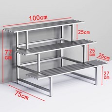 스텐 발코니 화분정리대 선반 다육이 다용도 스테인리스 화분받침대 식물 인테리어, C. 3단 길이 100cm