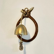 터치메탈 장인제작 소코뚜레 현관종 풍경종 액막이 문종 현관인테리어 풍수인테리어, O, 골드