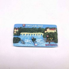 냉장고 자석 기념품 3D 마그네틱 스티커 유럽스타일 스위스 호수 세계 여행 풍경 장식 홈, C