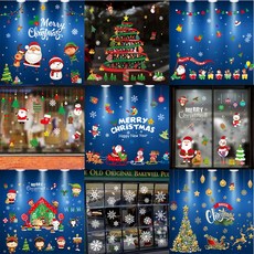 창문스티커 크리스마스 산타클로스 눈사람 트리 눈꽃 루돌프 유리창 장식 시트지 어린이집 카페 매장 인테리어, 24 HYC-47