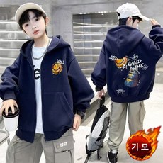 일러스트 기모 후드집업 점퍼