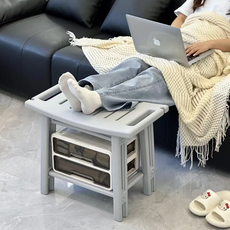 하루꿈 넓은 목욕의자 욕실 미끄럼방지 의자 튼튼한 다용도 스툴, 그레이