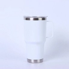 스틸 핸들 진공 컵 20oz 이중벽 보온 보냉 텀블러 사무실 가정 자동차 차 커피 플라스크 다채로운 색상, 01 20oz 551-600ml, 07 white