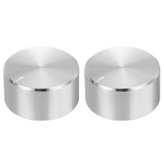 2pcs 포텐시오미터 노브 너울드 트 실버 톤 알루미늄 매끄러운 표면 회전 26mm x 1m 볼륨 조절, 26mmx13mm, Silver