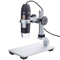 암스코프 UTP200X003MP 디지털 2MP USB 현미경 10X-200X 배율 8개의 LED 광원 내장 테이블 스탠드 소프트웨어 CD 블랙 포함, UTP200X020MP