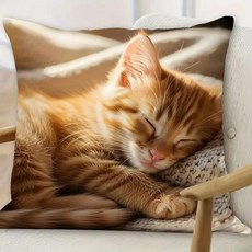 귀여운 잠자는 고양이 프린트 베개 직사각형 소파 거실 장식 쿠션 코어 창문 좌석 등받이, A. SBSA060507