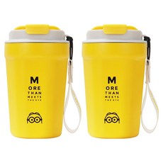 미니언즈 해피 손잡이 컵 MN-JMB36, 2개, 옐로우, 360ml