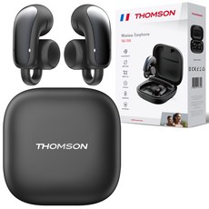 프랑스 톰슨 블루투스 6.0 ENC 노이즈 캔슬링 생활 방수 오픈형 귀걸이 무선 블루투스 이어폰, 블랙, TBE-701K