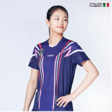 엑시옴(XIOM) 공식 본사 직영 맥스 2(MAX 2) 네이비 기능성 탁구 유니폼 반팔 상의 경기용 탁구복