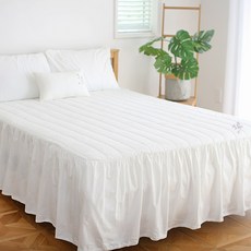 효재 레이스 프릴 자수 호텔식 침대커버 침대스커트 국내산 면 100% S Q K
