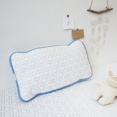 幼兒涼感吸汗枕墊, 雪花藍色
