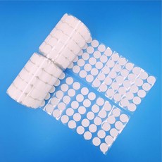 圓形背貼魔鬼氈 (附背膠) 固定貼 黏扣帶, 1個, 白色,10mm(50入)