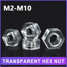 PC 조명 투명 램프 M10 설치 플라스틱 캡 너트 M2 폴리카보네이트 육각 나사, [00] M3, M3