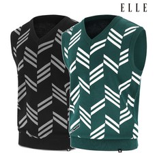 엘르골프 패턴 풀오버 베스트 스웨터 남 6L13151CJDH5343934