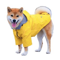 狗狗雨衣 雙層設計 防水防風, 黃色, 1個