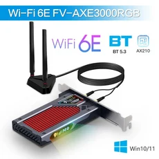 FENVi Wifi 6E AX210 PCIE WiFi 어댑터 Bluetooth 5.3 AX210NGW 무선 Wi-Fi 네트워크 카드 Win 10/11 용 2., 05 FV-AXE3000RGB, 05 FV-AXE3000RGB