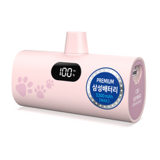 티앤알 삼성배터리셀 도킹형 국산 보조배터리 5000mAh 22.5W P-5300B, 핑크, P-5300B(C타입)