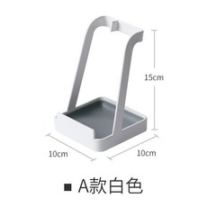廚房百物 日式鍋蓋架 坐式鍋鏟架 檯面立式鍋蓋鏟置物架 帶接水 多功能廚房放勺子架子, 1個, 鍋鏟架白色A款, 白色