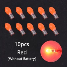(배터리 제외) 10개의 LED 물고기 플로트 램프 헤드 및 야간 낚시 중에 빛을 내는 위치 조명 도구, 02 Red-10pcs