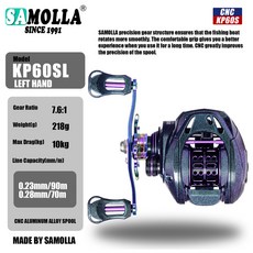 SAMOLLA 洩力報警水滴輪 小烏龜微物防炸線海釣溪流漁輪淺線杯LP6, KP60S-5變色龍漆左手(L)