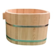 《檜木的店》台灣檜木泡腳桶 - 實木原木泡腳桶，未上漆，居家SPA首選, 木頭色, 1個