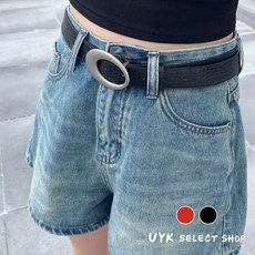 【UYK】兒童皮帶 高級質感圓形扣環造型皮革皮帶 皮質腰帶 可調節
