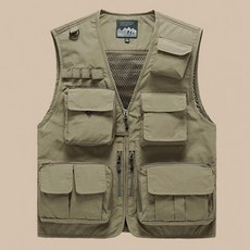 아웃도어 낚시용 다용도 포켓 조끼, 블랙