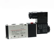 공압 전기 솔레노이드 밸브 4V210-08 5 웨이 2 위치 제어 가스 마그네틱 4mm-12mm 피팅, 08 4V210-08