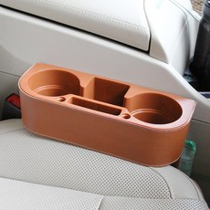 汽車椅縫置物盒 多功能車用杯架收納盒, AC - 2299A 棕色白線*座椅縫隙收納盒