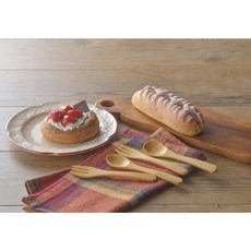 日本CAFÉ STYLE 原木湯叉4件組 兒童餐具, 1個, 湯叉4件組, 湯叉4件組