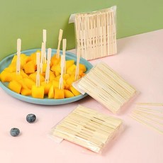 竹製一次性水果叉 蛋糕點心簽子, 1個, 安全無毛刺 環保無味 ,食品級 100支 加長加厚