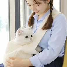Pawlix 강아지 슬링백 포대기 어깨편한 소형견 애견 이동가방, 1개, off white