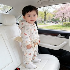 嬰兒衣服春裝嬰幼兒連體衣超萌男寶寶可愛連帽哈衣早春卡通外出服