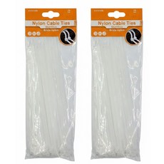 실용적인 소분 포장 만능 원터치 나이론 케이블 타이, 화이트, 2개