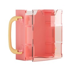 兒童摺疊杯托 折疊杯架 摺疊杯架 兒童杯架 防擠壓 飲料杯架 防撒 鋁箔包 飲料架 寶寶 幼兒, 1個, 升級硬殼款, 紅粉