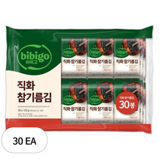 비비고 직화 참기름김, 4g, 30개