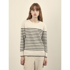 올리비아로렌 스트라이프 라운드 풀오버 니트 VVCBL4W9461