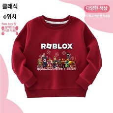 로블록스 맨투맨 후드티 주니어 여아 라운드 겨울 아동 상의 어린이 가을
