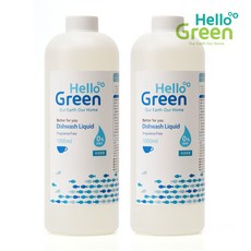 헬로그린 1종주방세제 리필(젖병 및 과일세척겸용), 2개, 1000ml